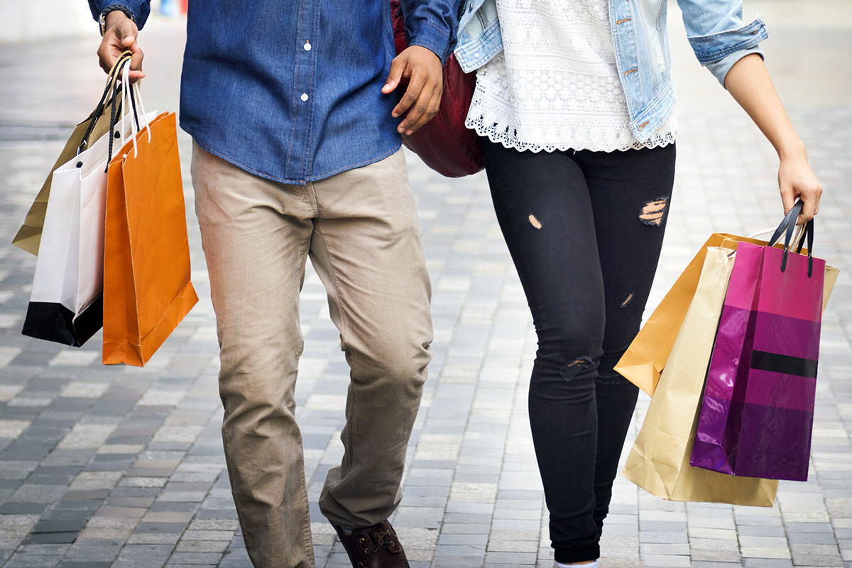 People carrying shopping bags